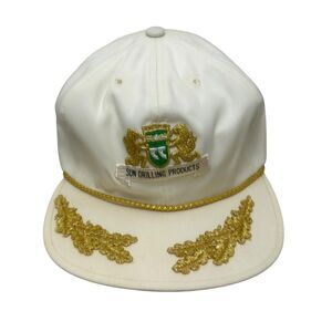 Vintage Hat Cap Sun Drilling Products White Gold Strapback Adjustable